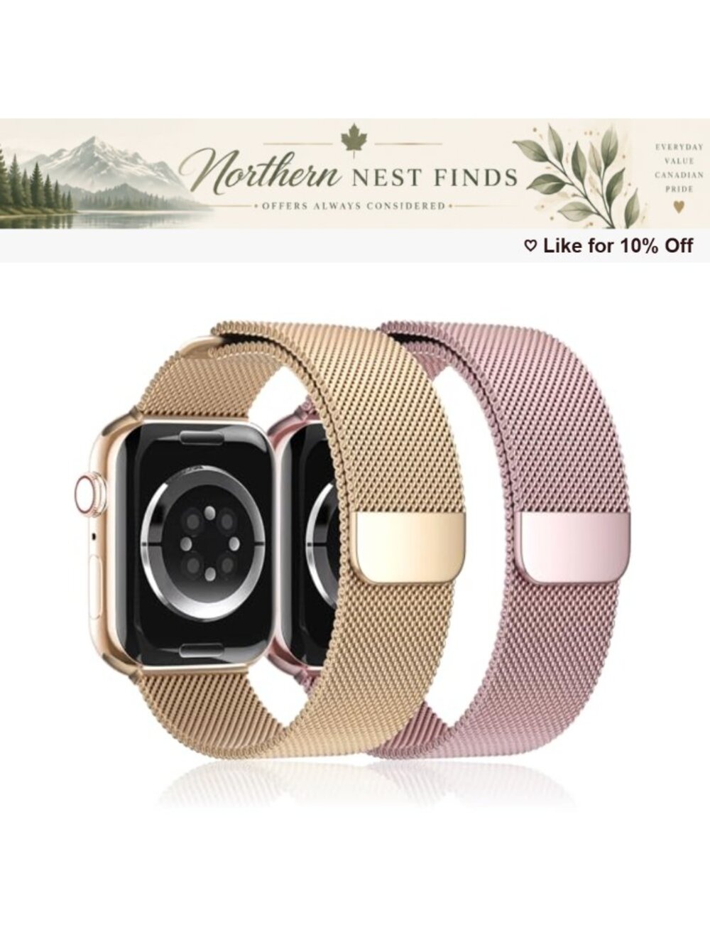 Milanese Loop Watch Band Stainless Steel Mesh Magnetic Clasp Compatible with